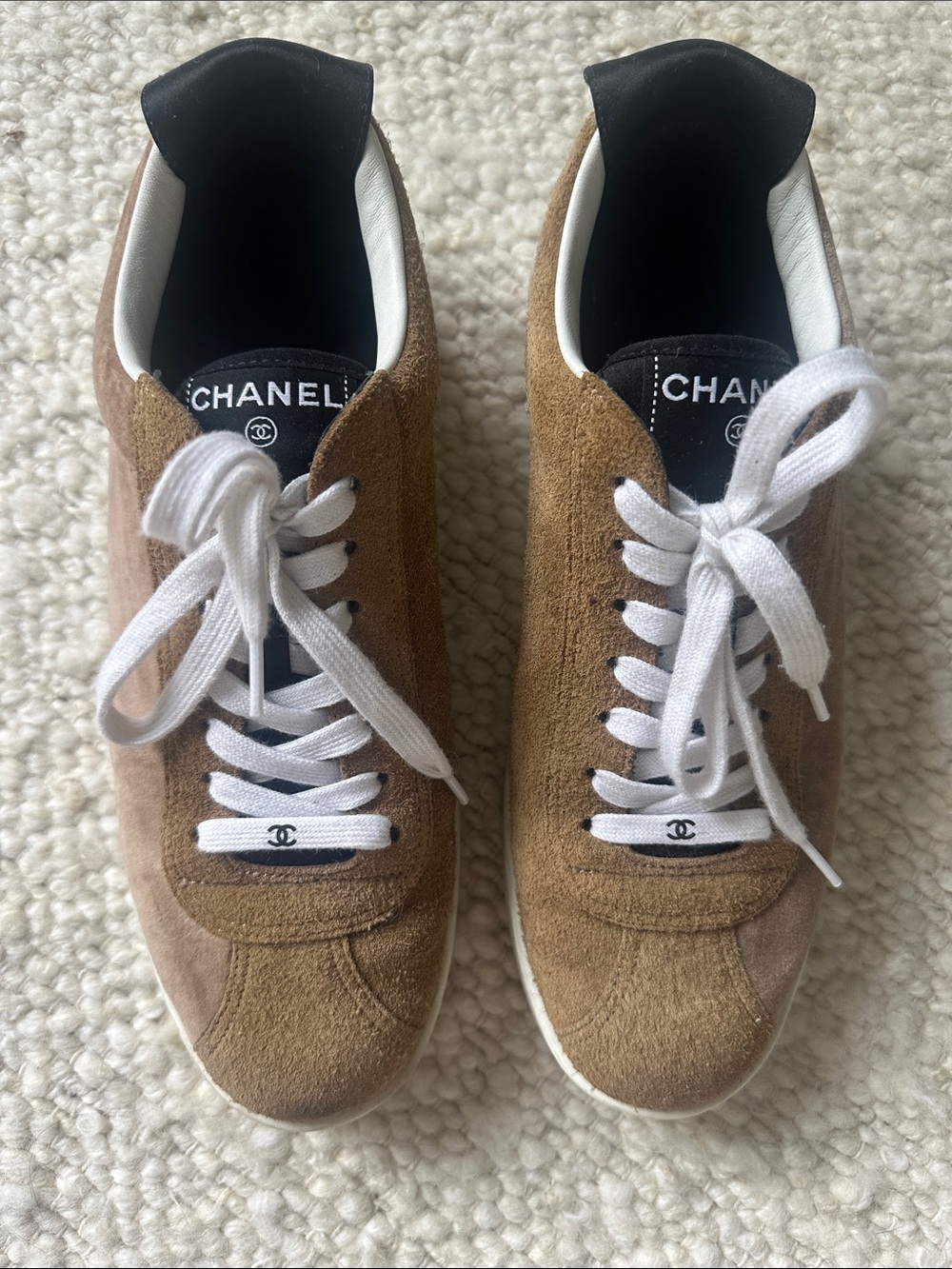 CHANEL suede and velvet sneakers 39.5